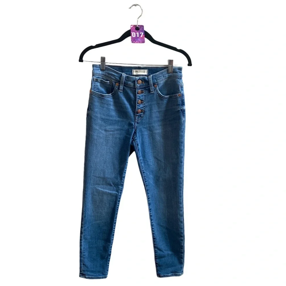 MADEWELL 9" Mid-Rise Skinny Crop Jeans with Button-Front, size 26 - Picture 2 of 12